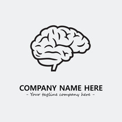 Brain illustration black and white for logo company vector image
