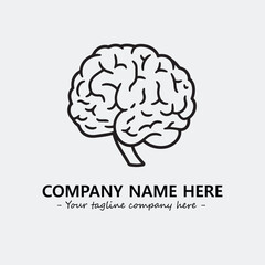 Brain illustration black and white for logo company vector image
