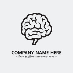 Brain illustration black and white for logo company vector image
