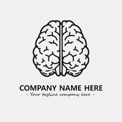 Brain illustration black and white for logo company vector image
