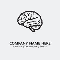 Brain illustration black and white for logo company vector image
