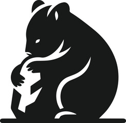 Vector silhouette of a wombat