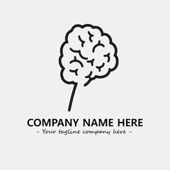 Brain illustration black and white for logo company vector image
