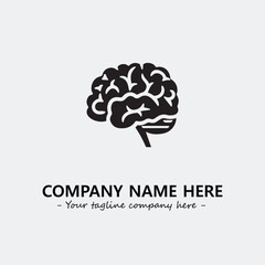 Brain illustration black and white for logo company vector image

