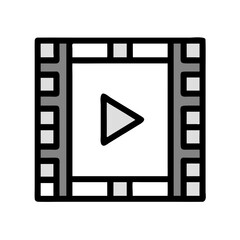 Obraz premium Film Strip with Play Button Icon Design