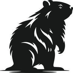 Vector silhouette of a wombat