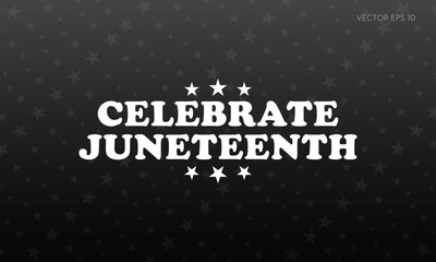 Obraz premium Celebrate Juneteenth Poster with Circular Star Design on Dark Background