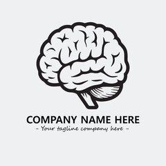 Brain illustration black and white for logo company vector image
