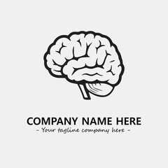 Brain illustration black and white for logo company vector image
