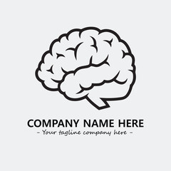 Brain illustration black and white for logo company vector image
