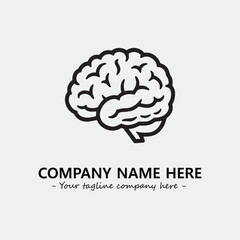 Brain illustration black and white for logo company vector image
