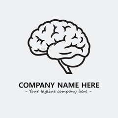 Brain illustration black and white for logo company vector image
