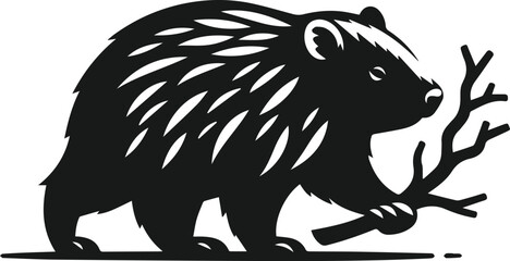 Vector silhouette of a wombat