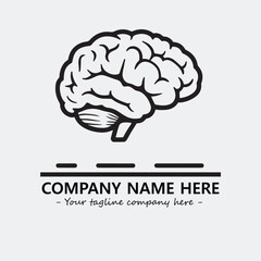 Brain illustration black and white for logo company vector image
