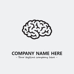 Brain illustration black and white for logo company vector image
