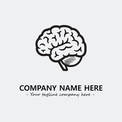Brain illustration black and white for logo company vector image
