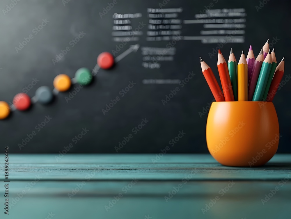 Poster intricate data driven charts and diagrams sketched in vibrant chalk on a shadowy chalkboard