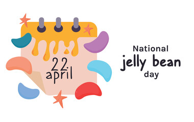 National Jelly Bean Day 22 April card banner invitation poster with calendar