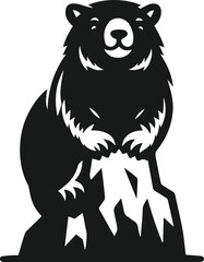 Vector silhouette of a wombat