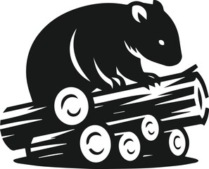 Vector silhouette of a wombat