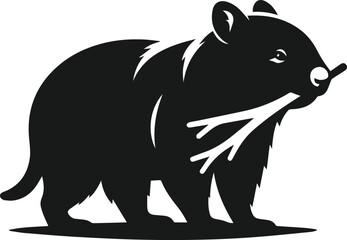 Vector silhouette of a wombat