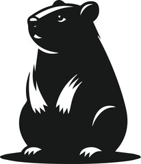 Vector silhouette of a wombat