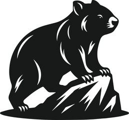 Vector silhouette of a wombat