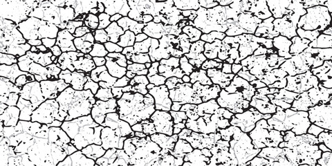 Distress Grunge Texture. Seamless Pattern. Halftone Old, Retro Background. Broken, Cracked Wall Texture. Scratched, Dirt Print. Black and White Grunge Style. Noise Rough Design. eps 10