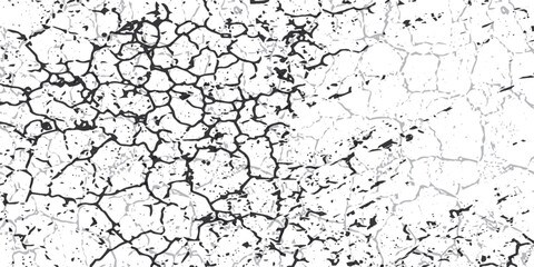 Distress Grunge Texture. Seamless Pattern. Halftone Old, Retro Background. Broken, Cracked Wall Texture. Scratched, Dirt Print. Black and White Grunge Style. Noise Rough Design. eps 10