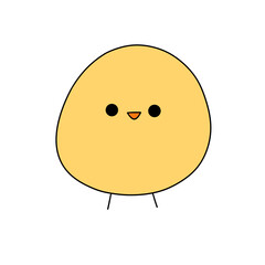A cartoon chicken with a big smile on its face