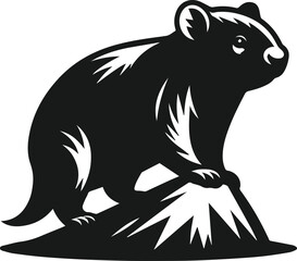 Vector silhouette of a wombat