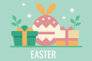 easter greeting card with bunny