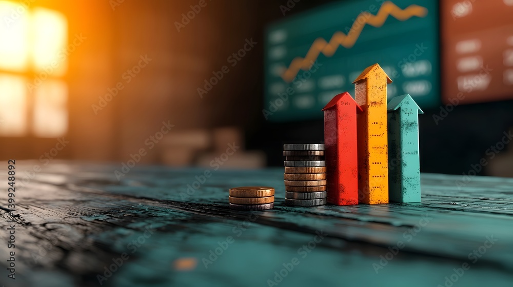 Poster richly illustrated and eye catching data visualizations and analytics displayed on a grungy chalkboa