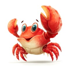 Tiny crab waving claw cartoon
