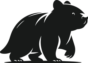 Vector silhouette of a wombat
