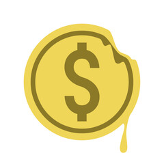 溶けるお金アイコン　$