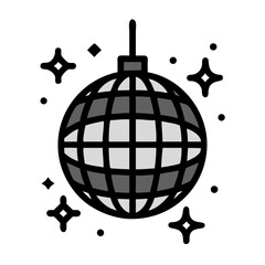 Disco Ball with Sparkle Effect Icon Design