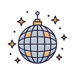 Disco Ball with Sparkle Effect Icon Design