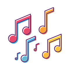 music notes icon, music notes vector illustration-simple illustration of music notes, perfect for music notes logos and icons