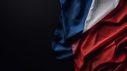French flag flat lay with studio lighting
