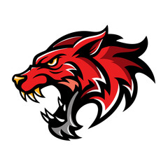 Naklejka premium This is a bold and fierce animal mascot logo—perfect for sports teams, clubs, gaming avatars, or merchandise branding.