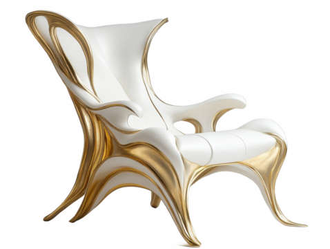 Shop luxury designer chair white and gold accent furniture for modern home decor