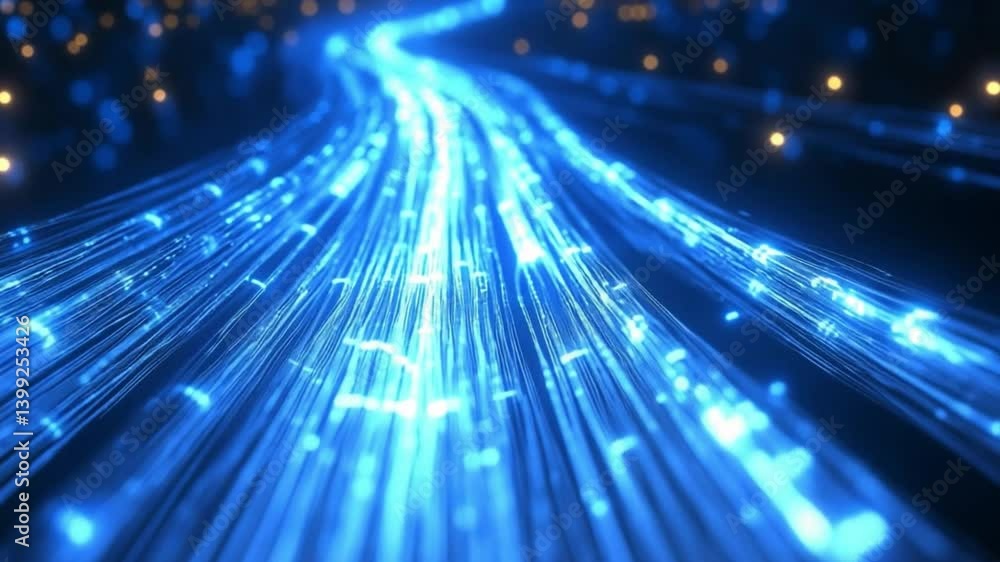Aufkleber digital pathways: high-speed data streams flow like luminous rivers. a dynamic representation of the