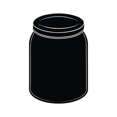An empty jar black isolated on a vector art illustration