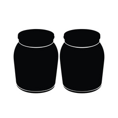 An empty jar black isolated on a vector art illustration