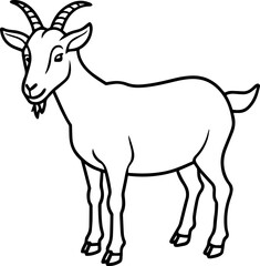 goat outline vector illustration line art