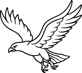 Obraz premium eagle in flight line art vector illustration