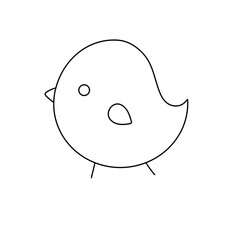 A white bird with a black beak and black eyes
