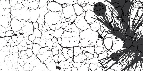 Distress Grunge Texture. Seamless Pattern. Halftone Old, Retro Background. Broken, Cracked Wall Texture. Scratched, Dirt Print. Black and White Grunge Style. Noise Rough Design. eps 10