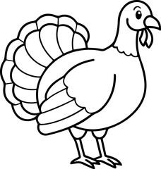 turkey outline vector illustration line art